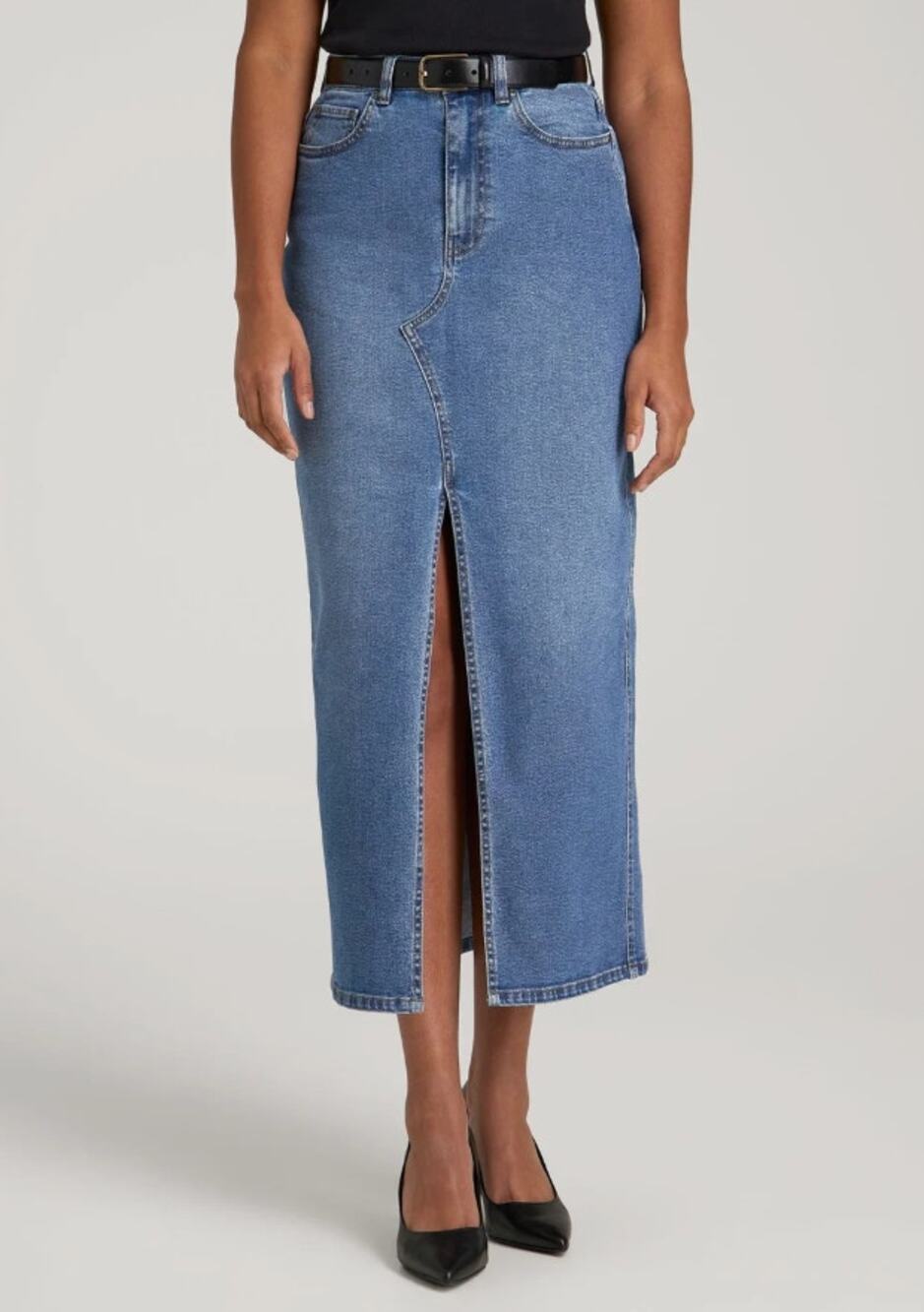 American Tall Denim Maxi Skirt Colorado Blue Size XL